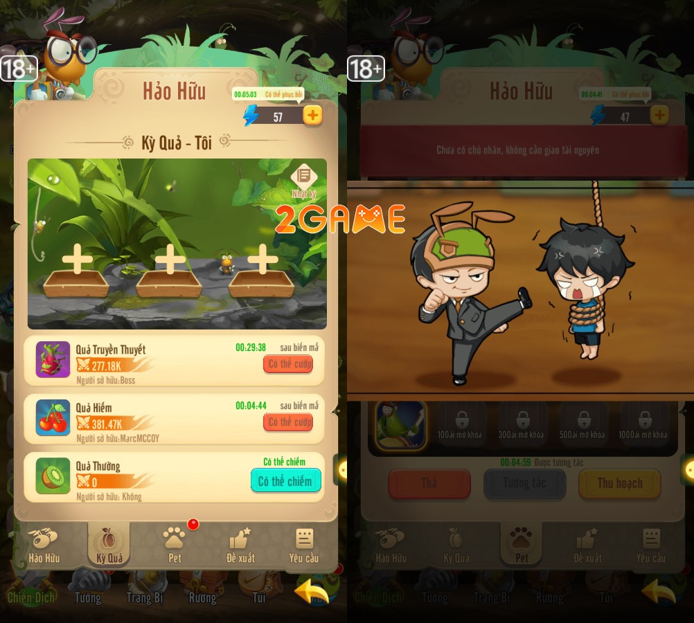 "Tương Tác" với bạn bè trong phần Hảo Hữu game Kiến Vương 3Q