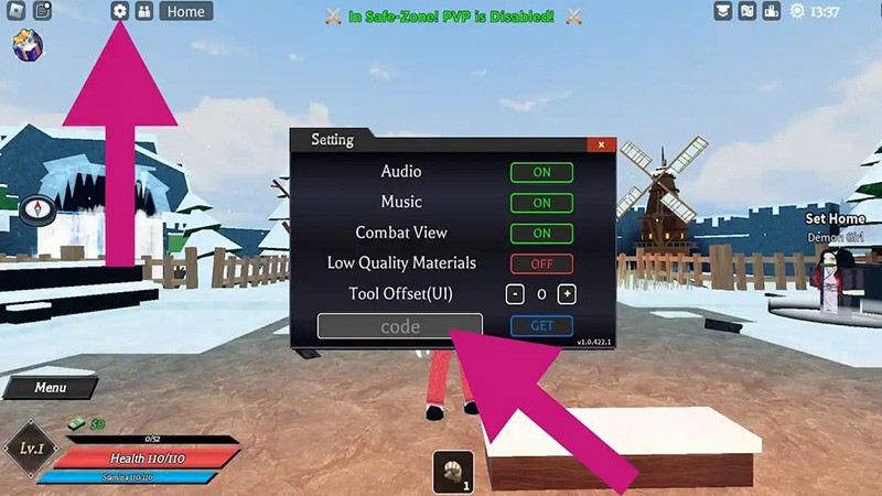 Full code Demon Blade Roblox đến tháng 7/2024, cách nhập và tải game APK