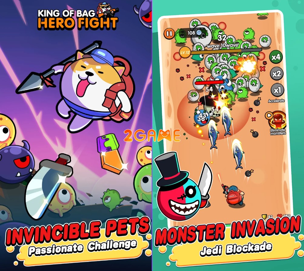 Lối chơi balo đại chiến cực hot hiện nay King of Bag Hero Fight