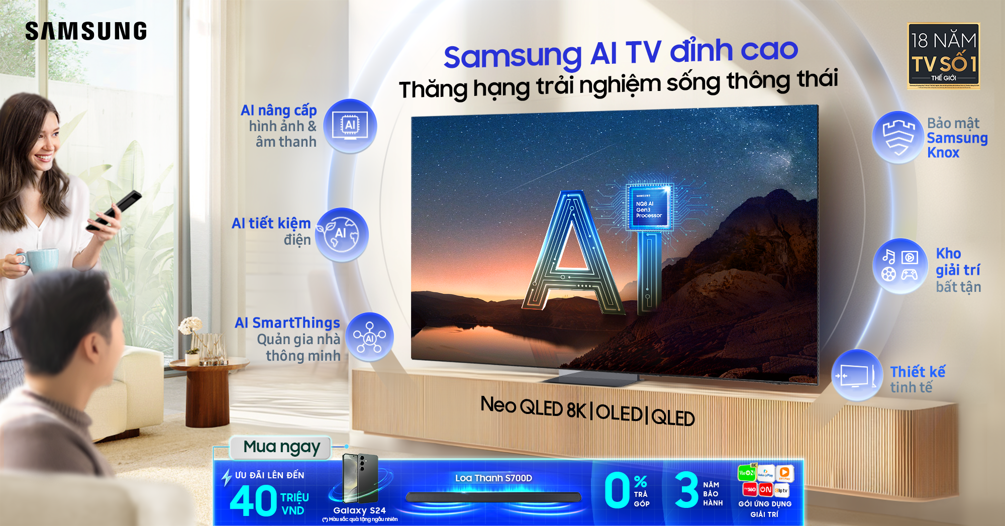 Samsung AI TV khẳng định vị thế số 1, thăng hạng trải nghiệm sống thông thái cho người dùng- Ảnh 2.