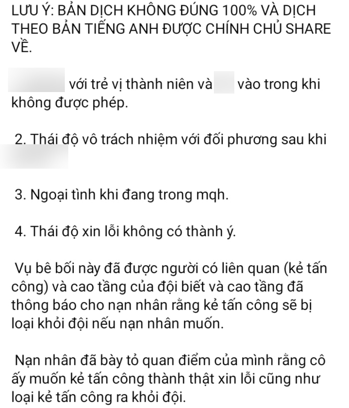 Bản dịch tiếng Việt được một fan trên mạng xã hội X thực hiện và hiện tại bản dịch này đã bị xóa mất