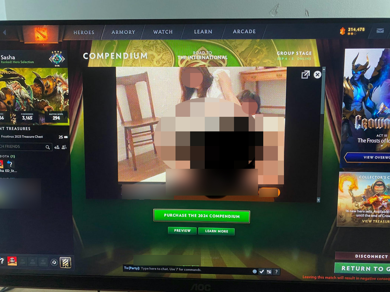 Ngay trong client của DOTA 2 lại xuất hiện nội dung nhạy cảm