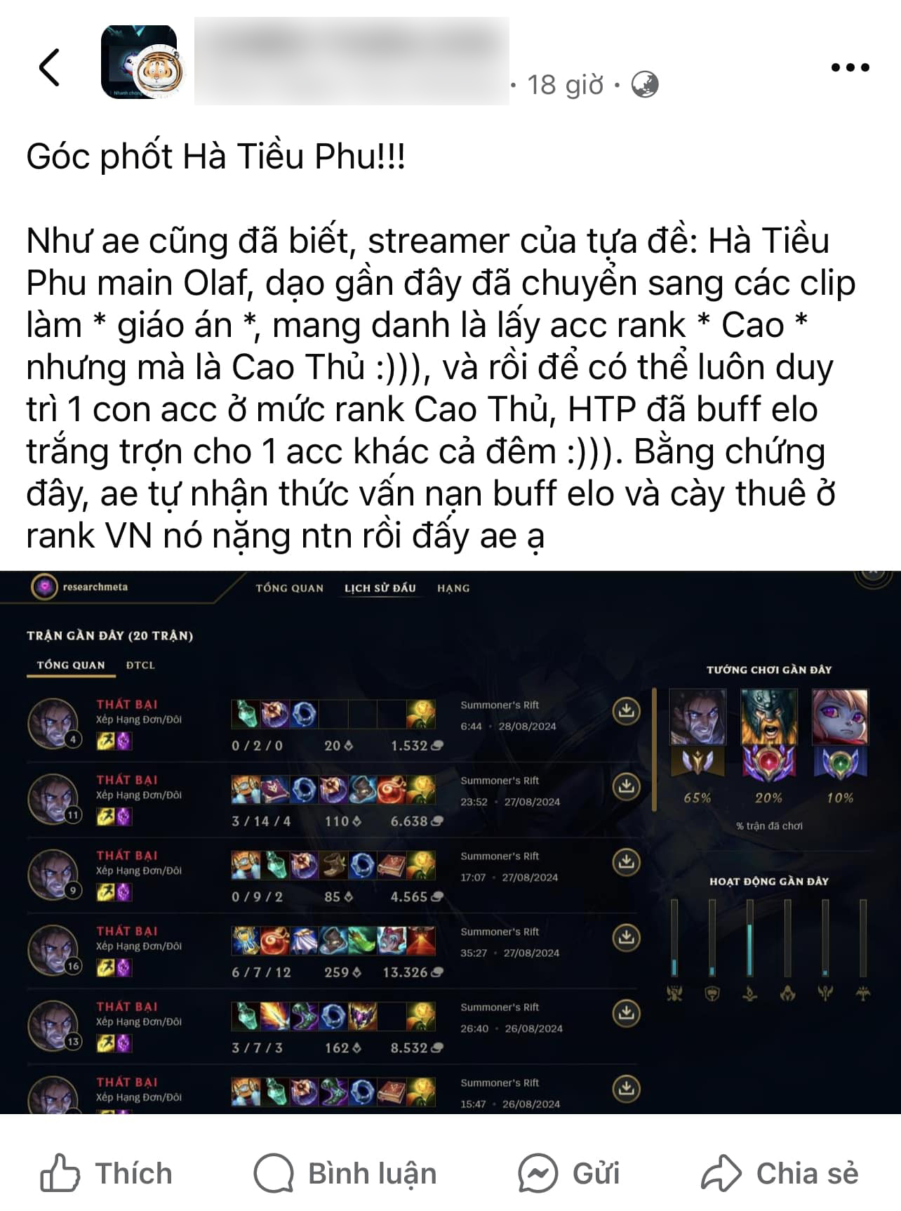 Nam streamer bị phốt