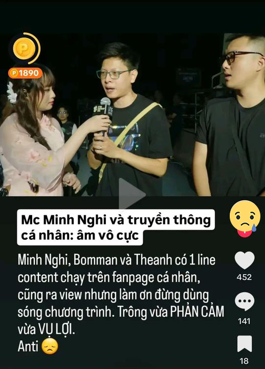 Một số người chỉ trích nữ MC và Bomman - Theanh96