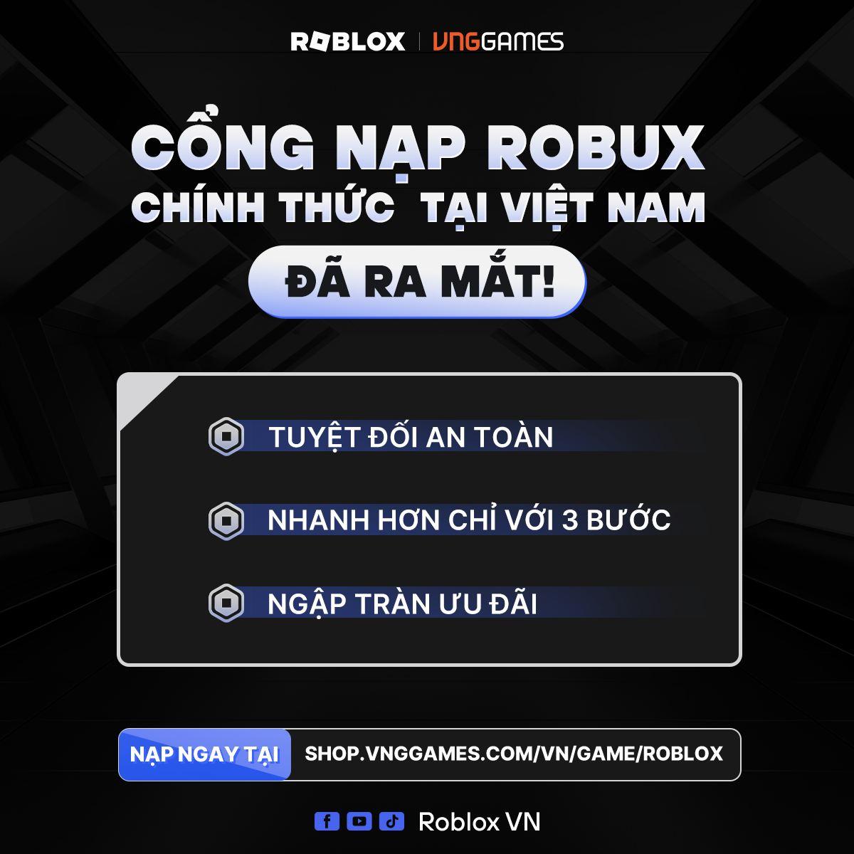 Roblox - VNG chính thức ra mắt cổng nạp mới cùng những ưu đãi hấp dẫn- Ảnh 1.