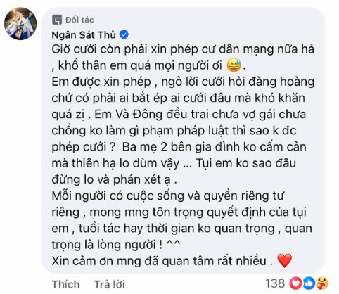 Ngân Sát Thủ phản pháo gay gắt cộng đồng mạng trước lễ cưới