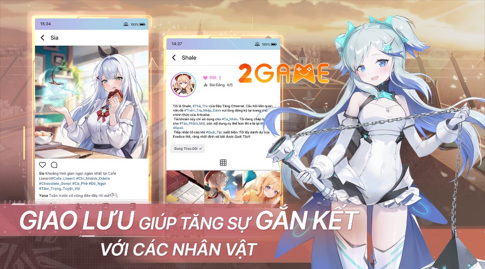 Tương tác cùng các nhân vật nữ trong game  STARSEED: Asnia Trigger