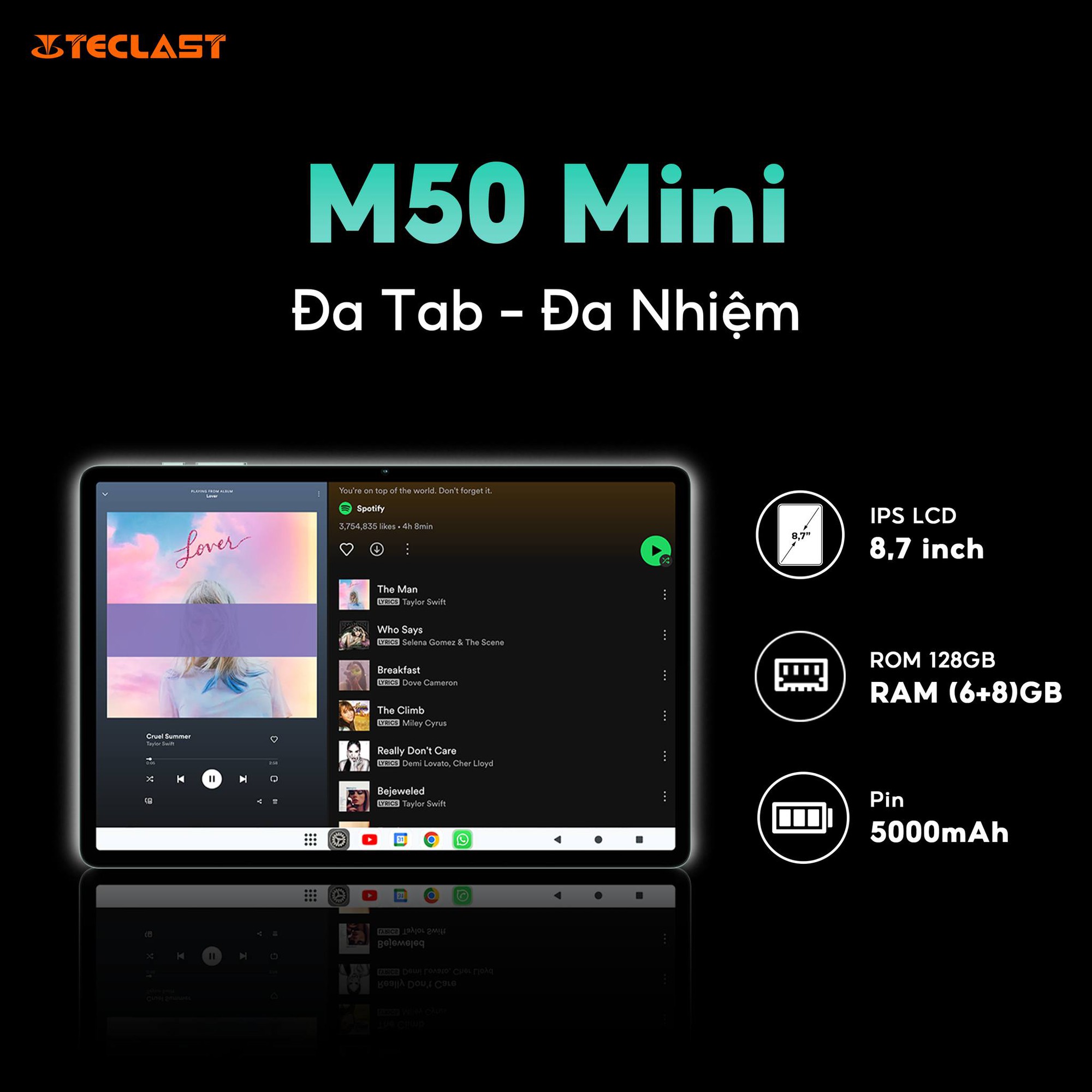 Máy tính bảng Teclast M50 Mini: Sự kết hợp tuyệt vời giữa hiệu năng và tiện ích- Ảnh 3.