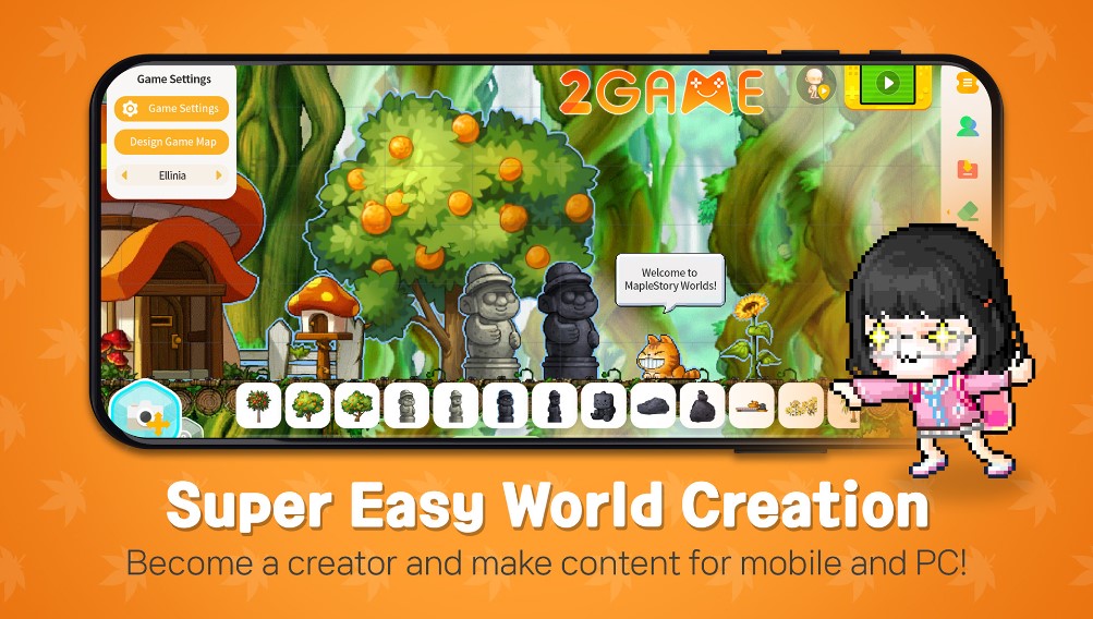 MapleStory Worlds Tự do điều chỉnh và chế tạo lối chơi yêu thích