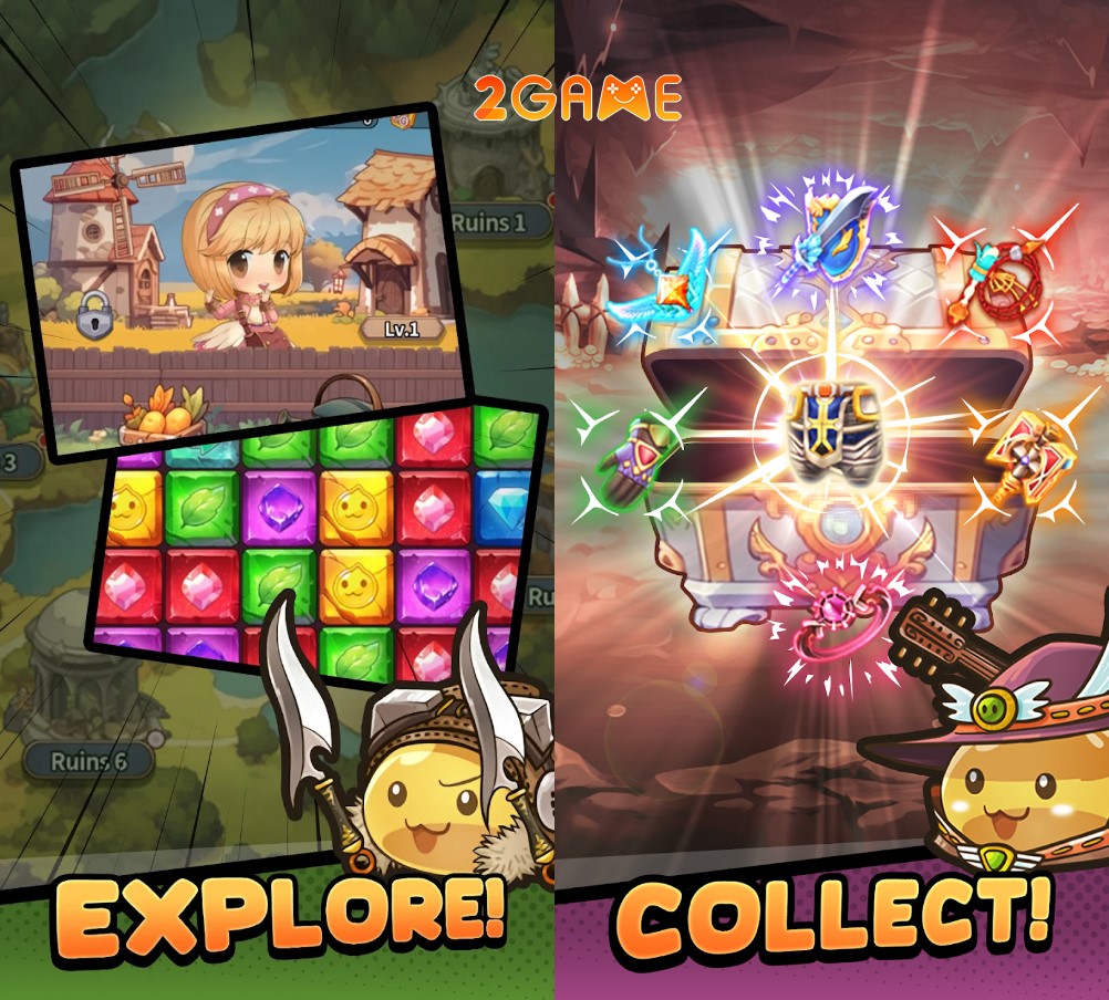 Thu thập và khám phá trong game Poring Rush