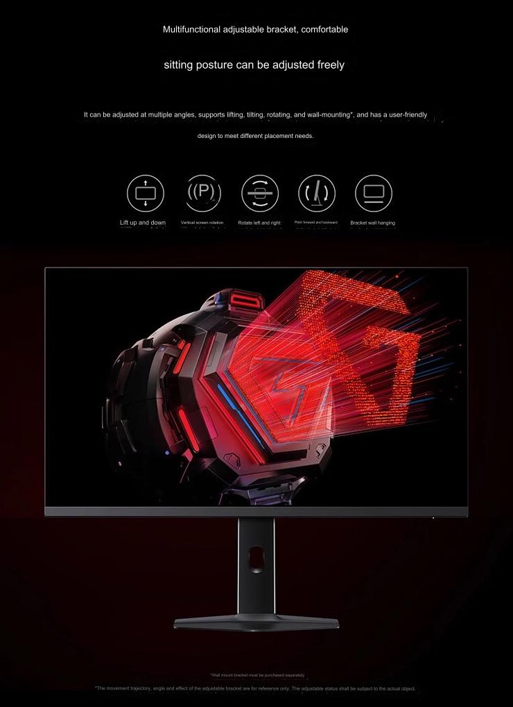 Xiaomi ra mắt màn hình gaming 27 inch: 2K 180Hz IPS, chuẩn màu, hỗ trợ xoay dọc, giá từ 3.4 triệu đồng- Ảnh 4.