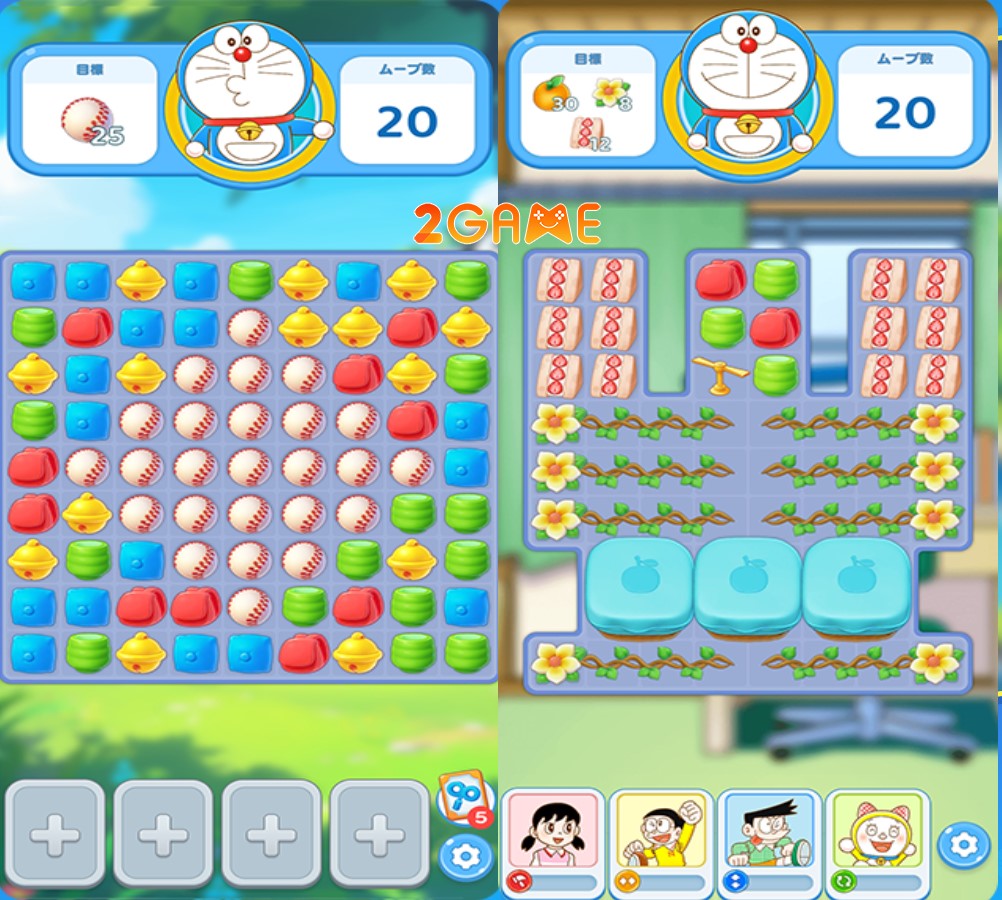 Lối chơi giải đố siêu vui nhộn trong game Doraemon Puzzle de Resort Maker