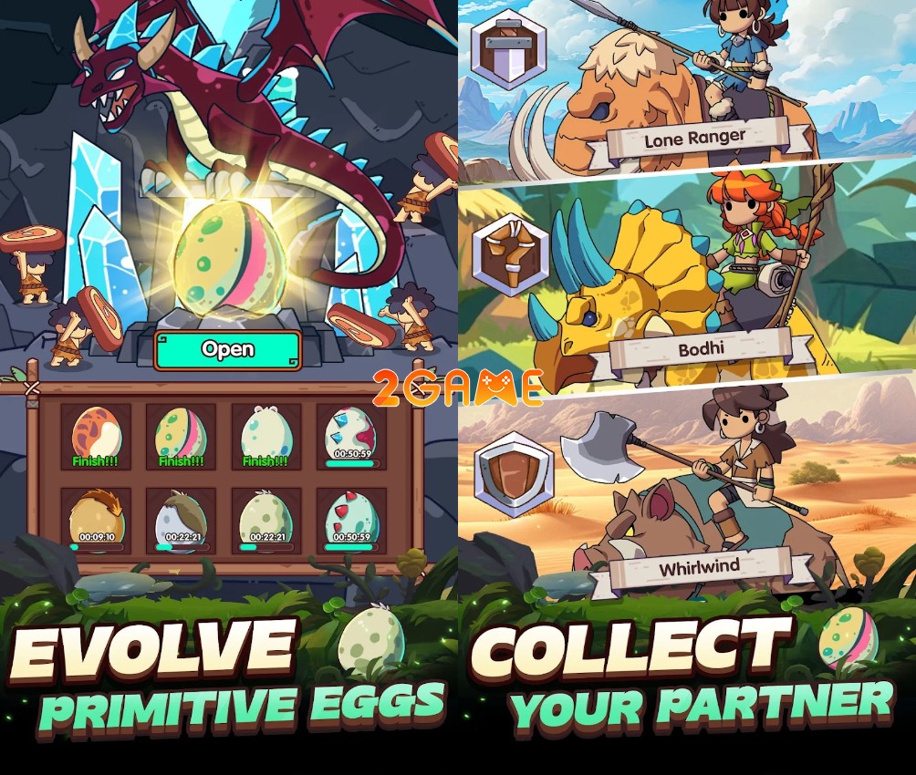 Sưu tầm đủ loại khủng long khác nhau trong game Hatchling Tribe: Eggventure