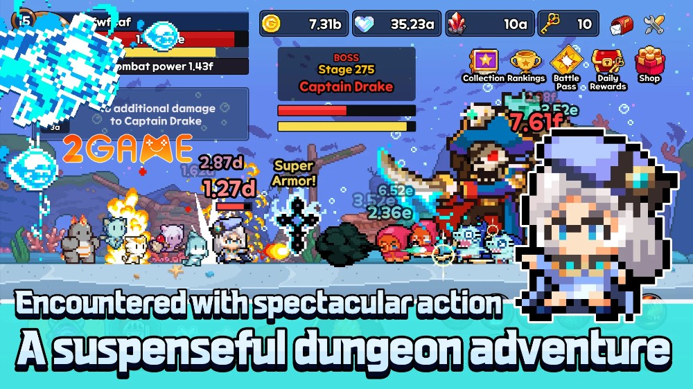 Lối chơi siêu giải trí và rảnh tay  trong game Pixel Dragon Knights: Idle RPG