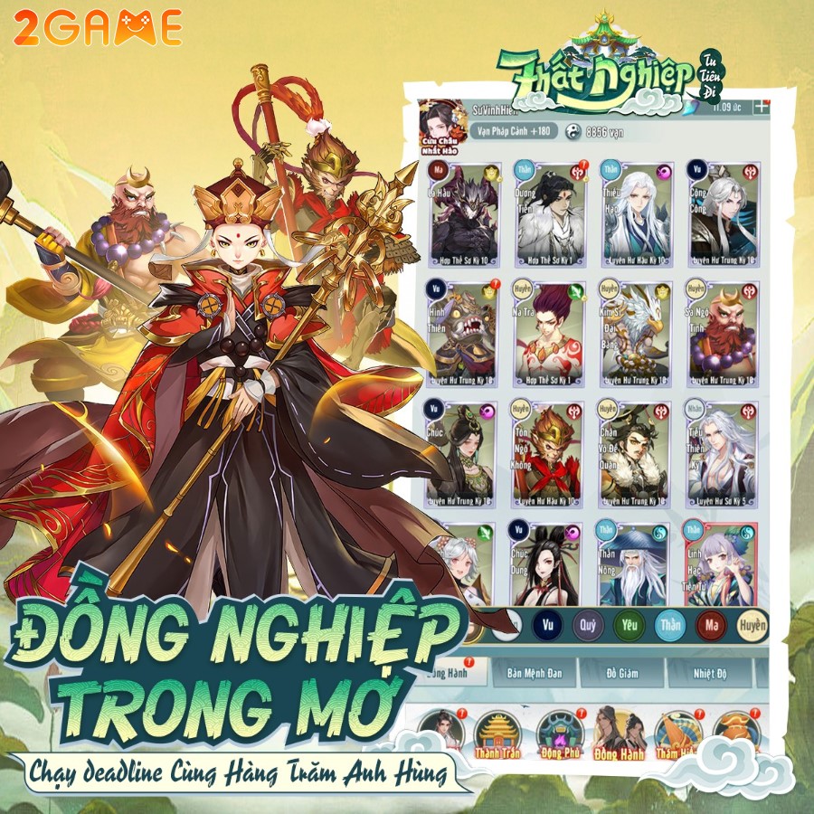 Dàn nhân vật chất lượng trong game Thất Nghiệp Tu Tiên Đi