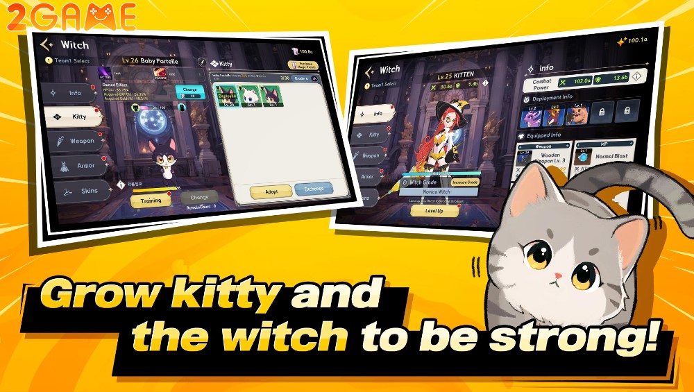 Tạo hình độc đáo của các nhân vật trong game Kitty and Witch