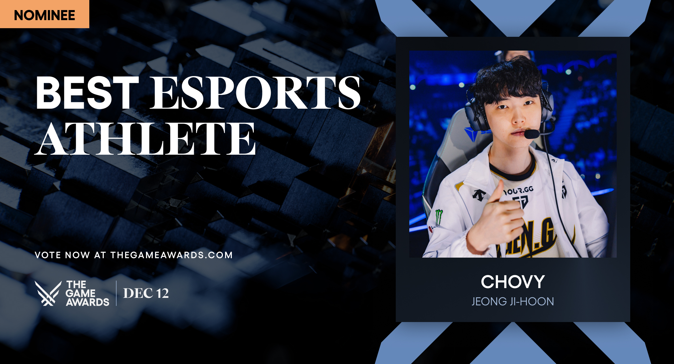 ...và Chovy đều được đề cử cho Tuyển thủ Esports xuất sắc nhất năm của TGA 2024