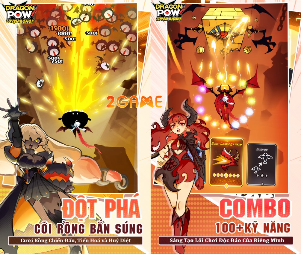 game bắn súng bullet-hell Dragon POW Luyện Rồng
