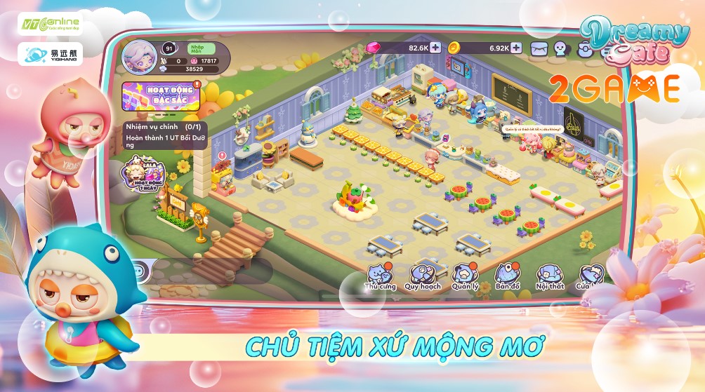 game mô phỏng quản lý kinh doanh Dreamy Cafe VTC