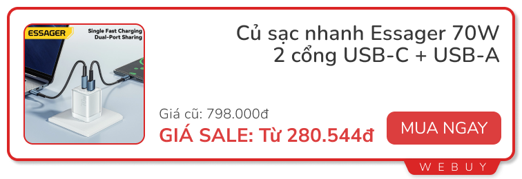 Giáng sinh ở nhà mua đồ giảm giá: Cáp sạc từ tính 100W 69.000đ, pin tiểu sạc lại 75.000đ, giá đỡ điện thoại chống rung giảm 60%...- Ảnh 3.