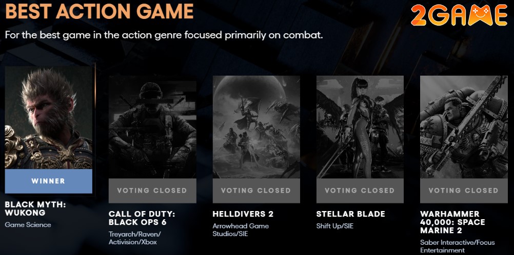 Black Myth: Wukong thắng giải Game hành động hay nhất của The Game Awards 2024