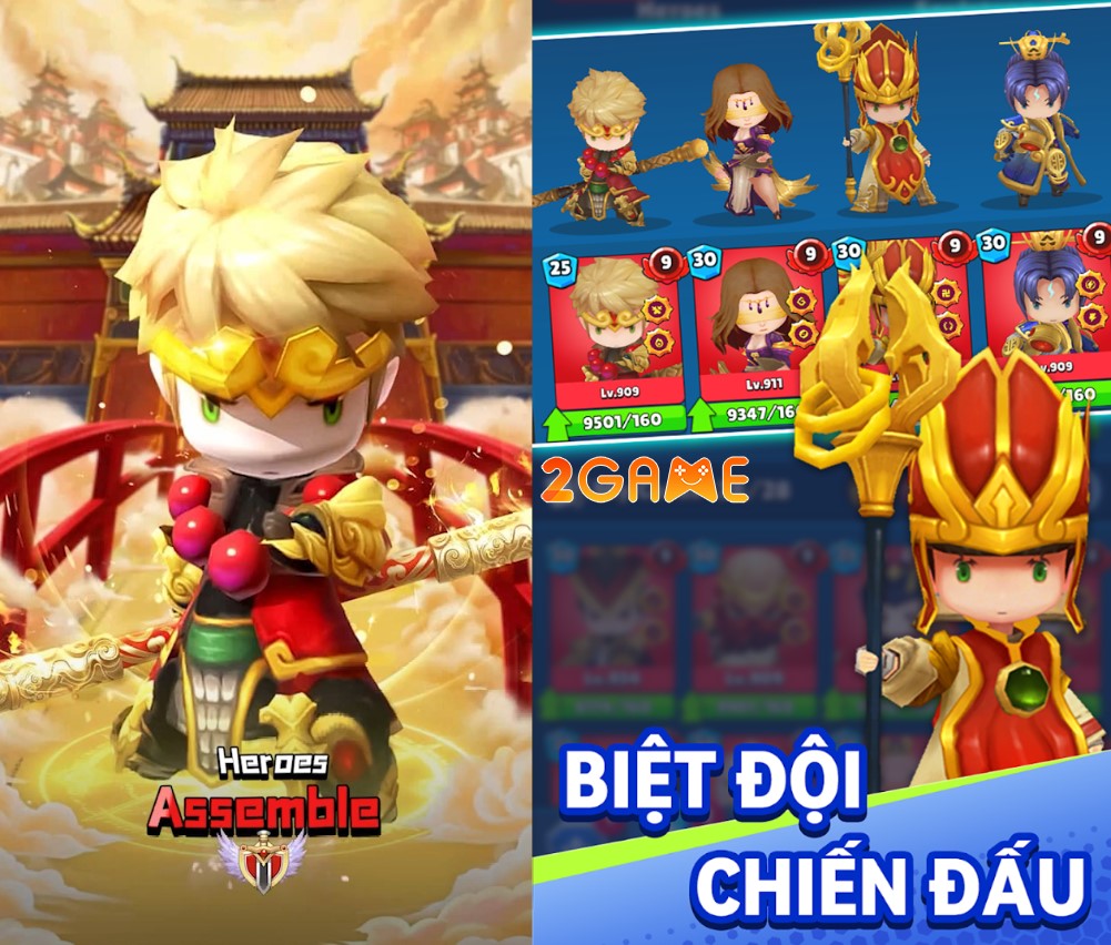 Tựa game Heroes Assemble: Eternal Myths có dàn nhân vật Tây Du Ký theo phong cách chibi ngộ nghĩnh trên mobile