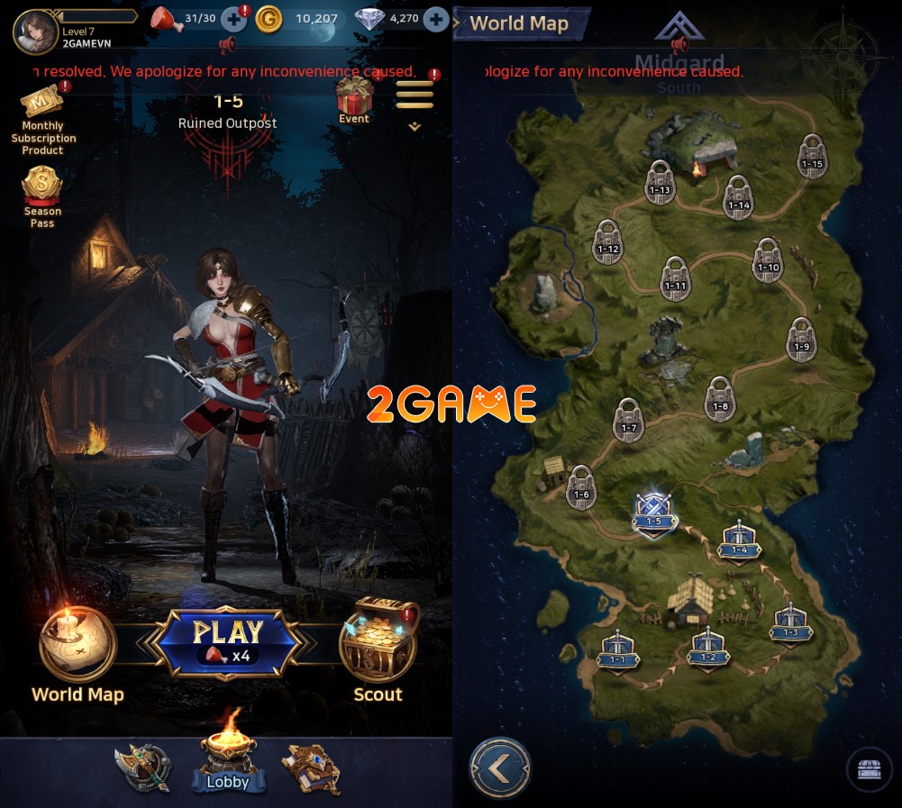 game mobile sinh tồn roguelike Valhalla Survival