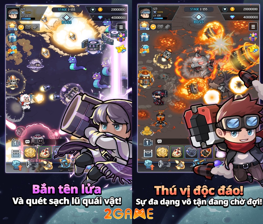 game nhập vai nhàn rỗi Cannon Shooter: Dot Idle RPG (Pháo Thủ: RPG Nhàn Rỗi Chấm)