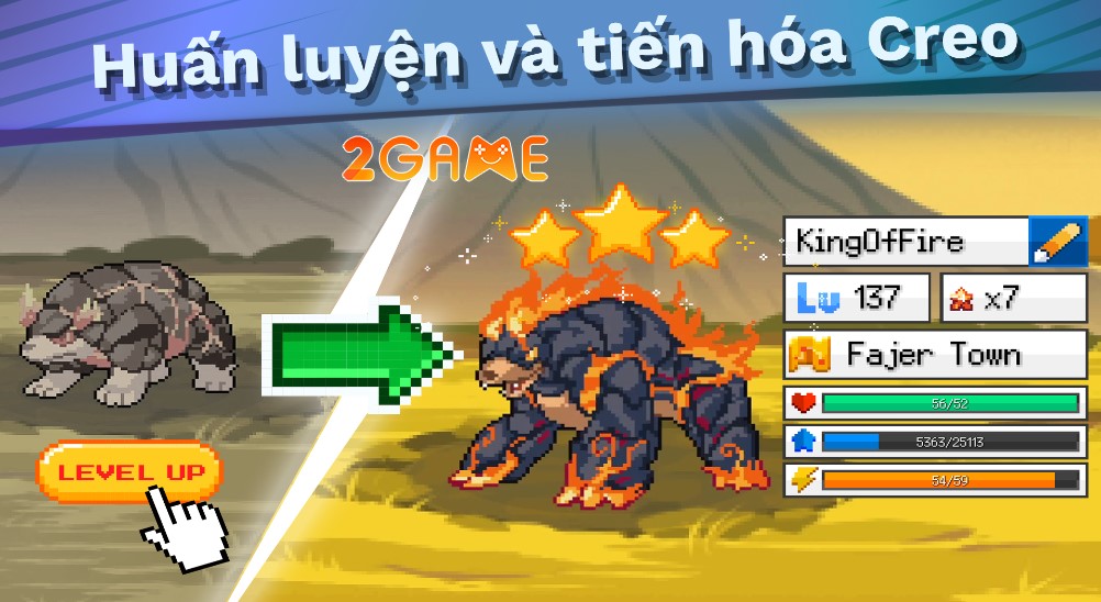 EvoCreo 2: Monster Trainer RPG game nhập vai phiêu lưu Pokemon-like