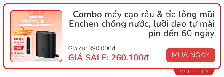 Mùng 10 hàng tháng cũng có sale lớn: Combo cạo râu + tỉa lông mũi Enchen 260.000đ, máy sưởi Xiaomi giảm 60%, đèn diệt côn trùng chỉ hơn 200.000đ...- Ảnh 2.