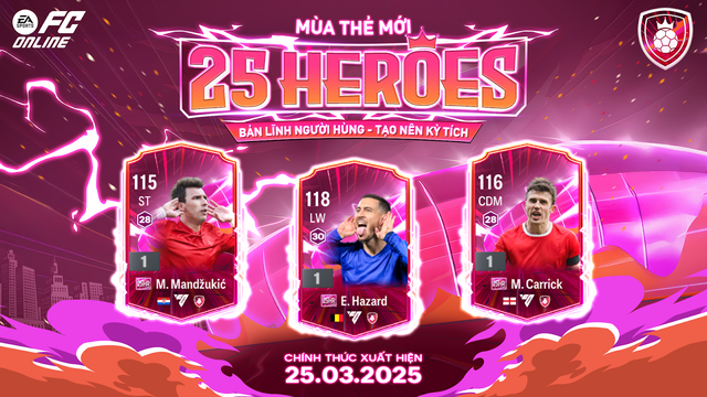 FC Online chính thức mang Eden Hazard, Guti cùng các huyền thoại khác quay trở lại trong mùa thẻ mới 25 Heroes- Ảnh 1.