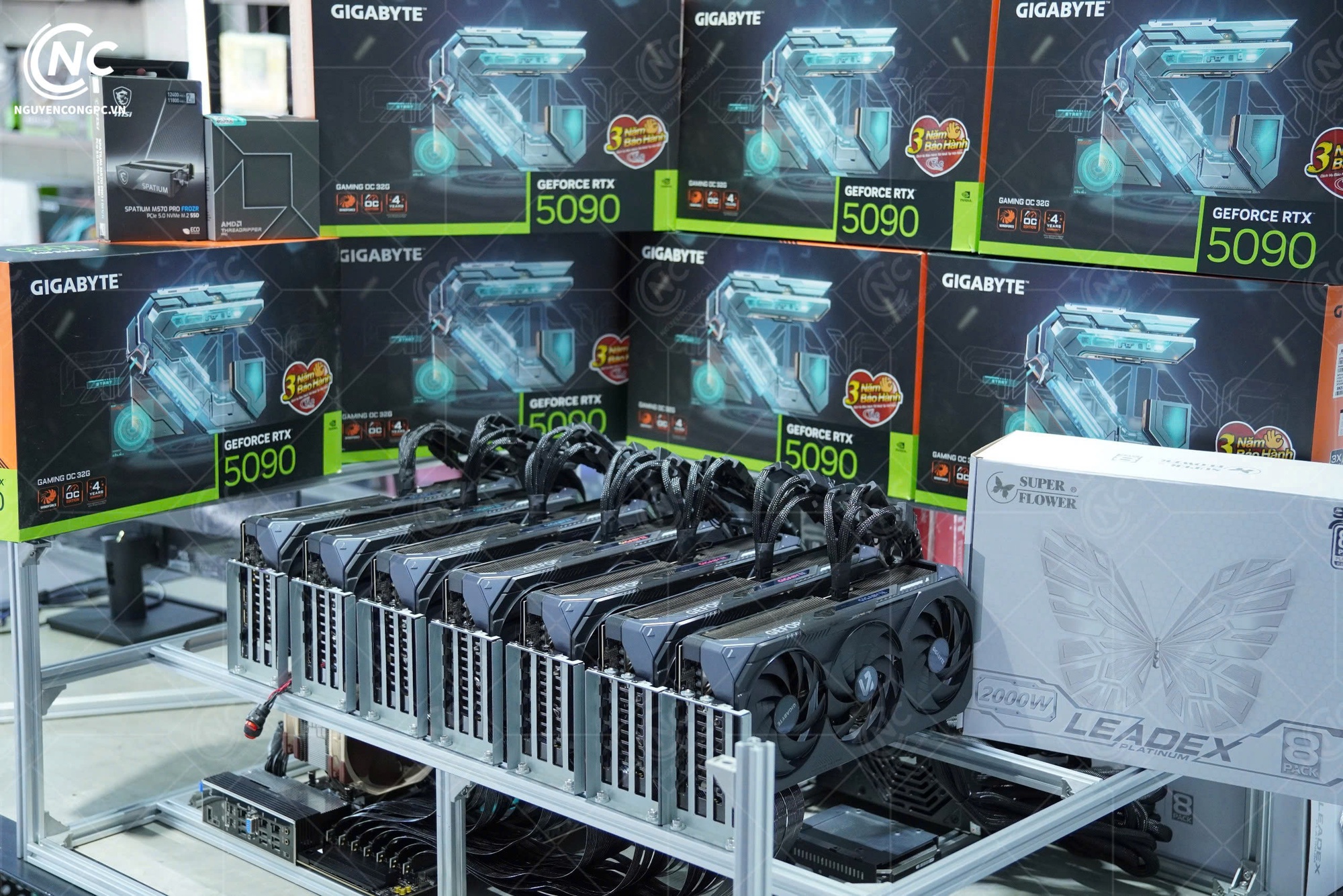 Một người Việt chi gần 1 tỷ đồng build dàn PC với 7 GPU RTX 5090 để xử lý AI- Ảnh 4.