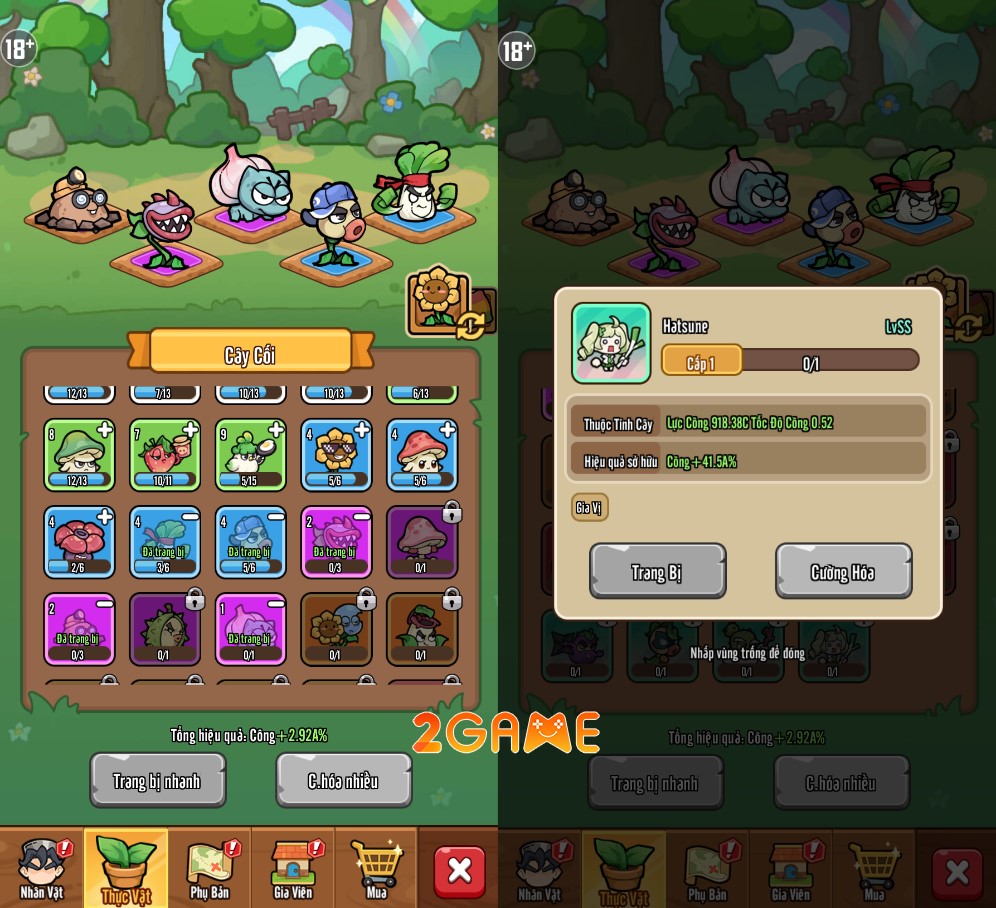 game Idle RPG Thực Vật Đại Chiến Yêu Thú