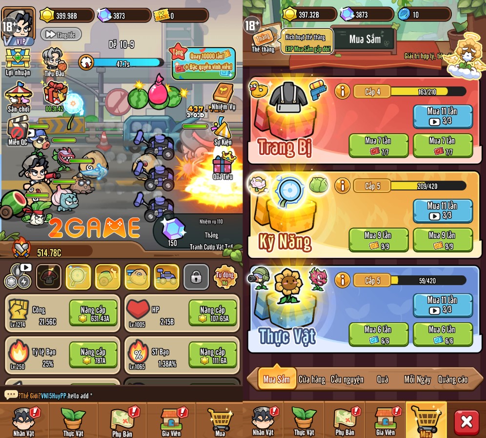 game Idle RPG Thực Vật Đại Chiến Yêu Thú